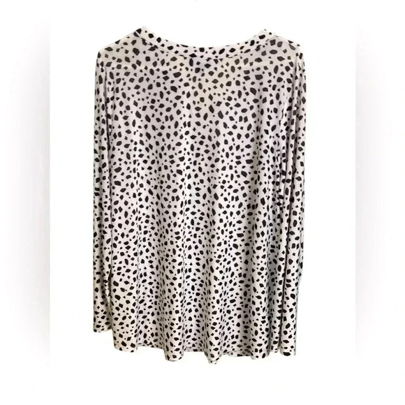 Lily Morgan  four season tunic top w tons of stretch, black on white - Picture 4 of 9